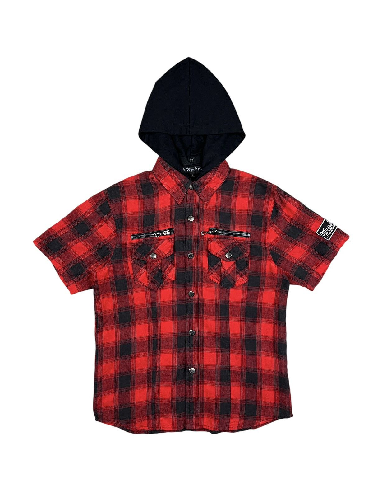 If Six Was Nine × In The Attic × Japanese Brand In The Attic Tartan Cross Poem Hooded Button Shirt Size US S / EU 44-46 / 1 - 1 Thumbnail