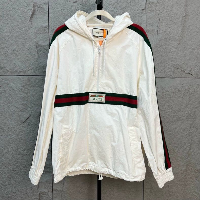 Gucci Gucci Red and green belt beige windbreaker jacket 2501-Next Size US M / EU 48-50 / 2 - 1 Thumbnail