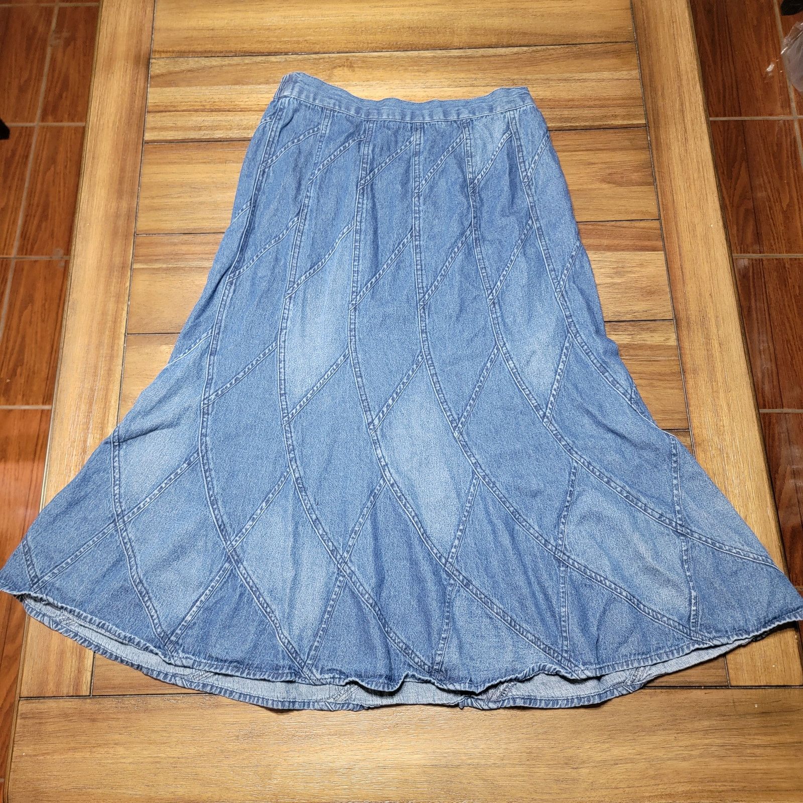 Other Studio West Thin Denim Maxi Flared Skirt - Size Small Size 28" / US 6 / IT 42 - 1 Thumbnail