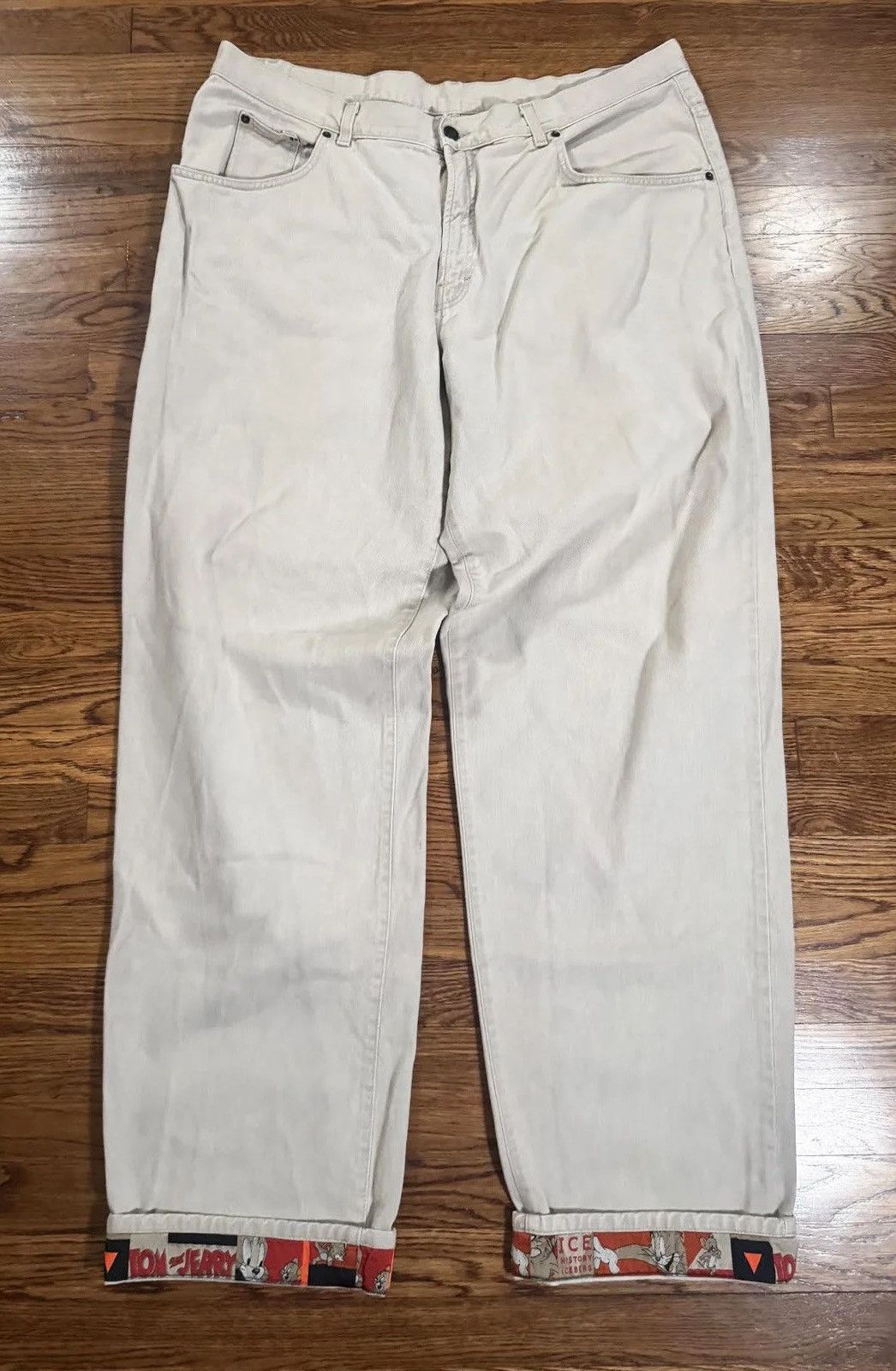Iceberg Vintage Iceberg History Tom & Jerry White Jeans (Size 42) Size US 42 / EU 58 - 2 Thumbnail