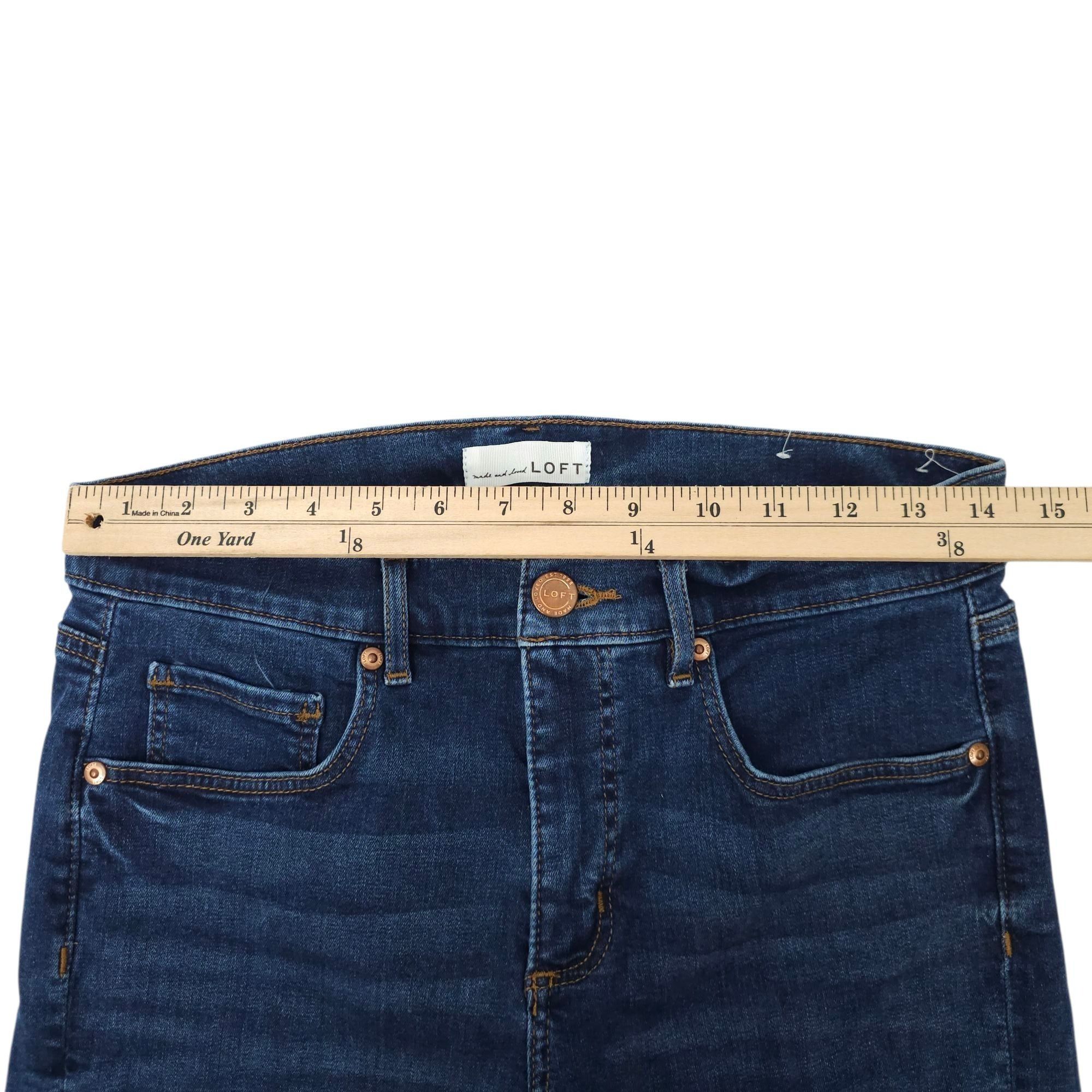 Loft Loft Modern Skinny Crop Jeans Womens Size 28/6 Mid Rise Dark Size 29" - 3 Thumbnail