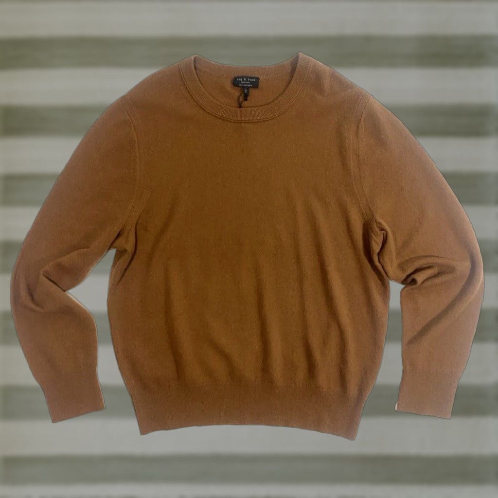 Rag & Bone VINTAGE Rag & Bone Lightweight Cashmere Crewneck Sweater Camel L Mens Pullover Capine? Size US L / EU 52-54 / 3 - 1 Thumbnail