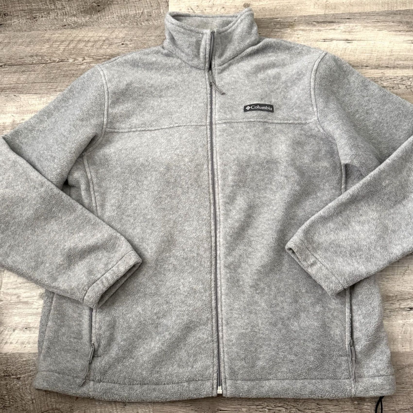 Vintage Columbia Jacket Mens L Steens Mountain Fleece Full Zip Gray Solid Outdoor Casual Workwear Golf Hiking Walking | 29.5" Length | Regular Fit Size US L / EU 52-54 / 3 - 6 Thumbnail