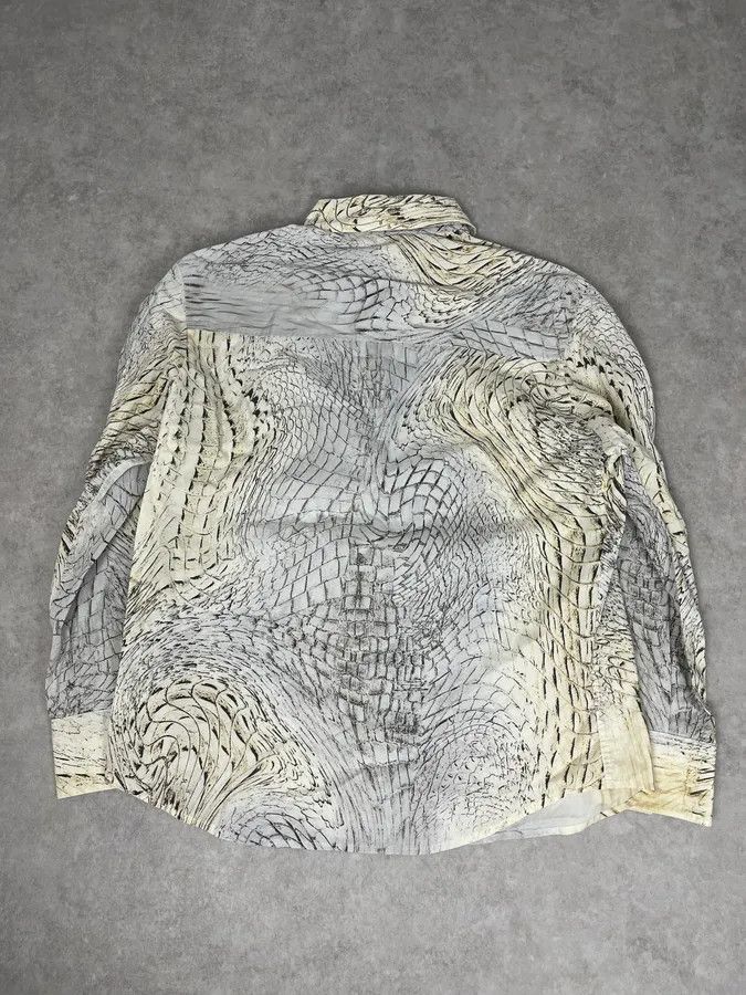 Just Cavalli SS2002 Cavalli Beige Crocodile Effect Abstract Shirt Size US S / EU 44-46 / 1 - 6 Thumbnail