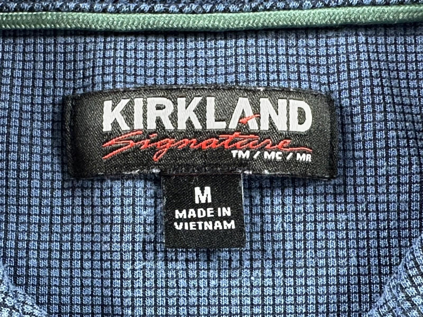 Kirkland Signature Kirkland 1/4 Button Jacquard Polo Shirt Blue Mens M Size US M / EU 48-50 / 2 - 5 Thumbnail