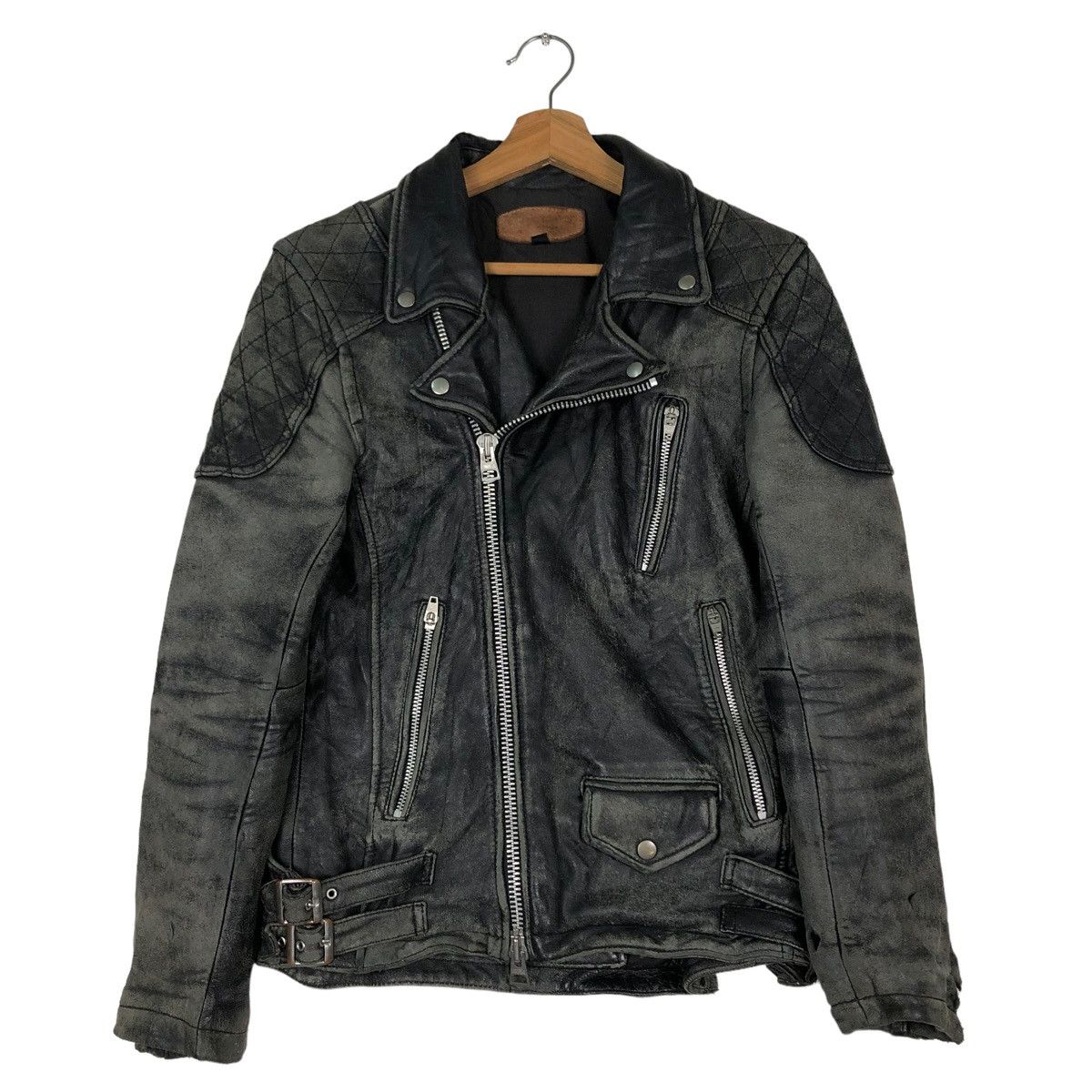 Genuine Leather 🔥VINTAGE FLY LEATHER JACKET CAFE RACER DOUBLE BREAST Size US S / EU 44-46 / 1 - 1 Thumbnail