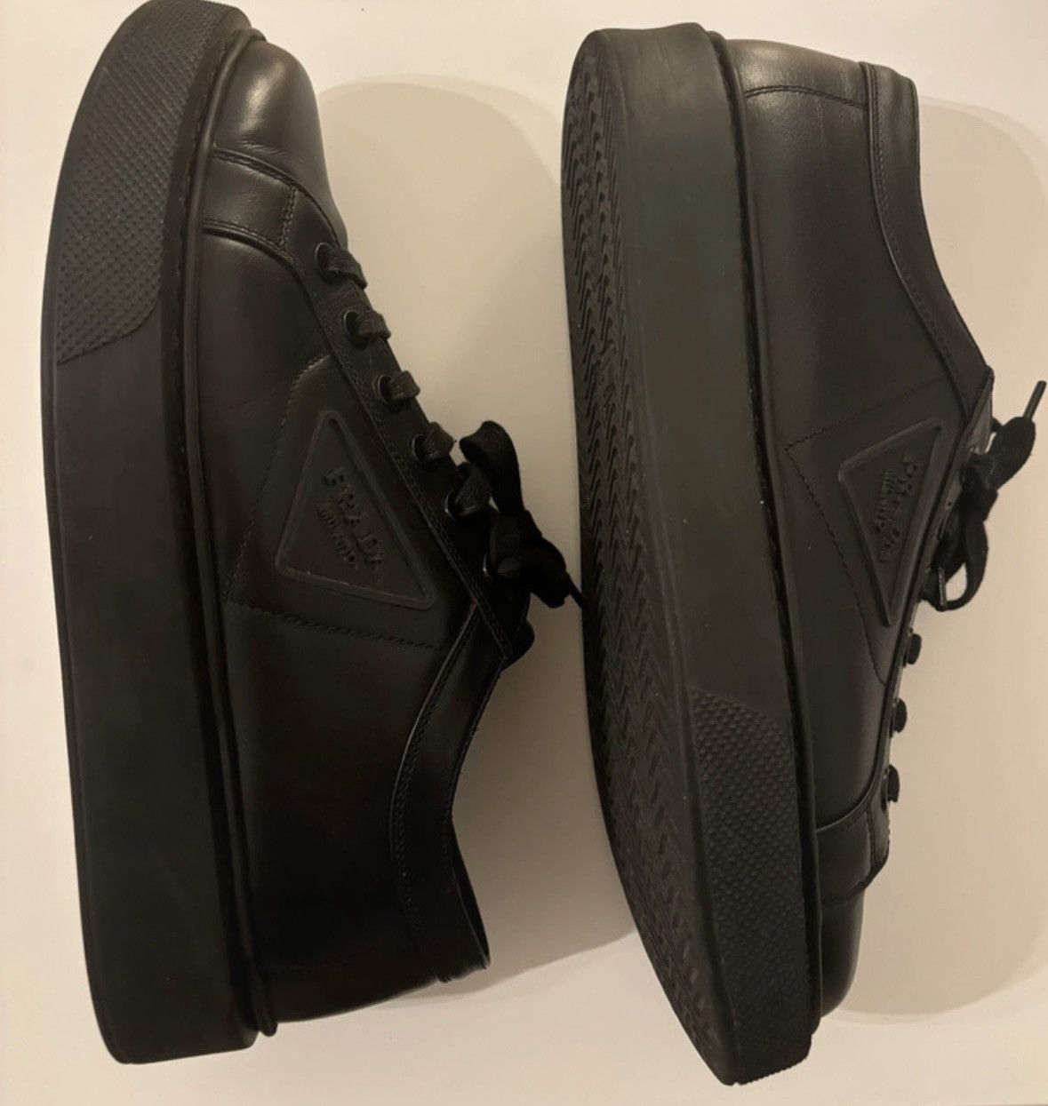 Prada Black Prada Soft Calf Sneaker Size US 12 / EU 45 - 3 Thumbnail