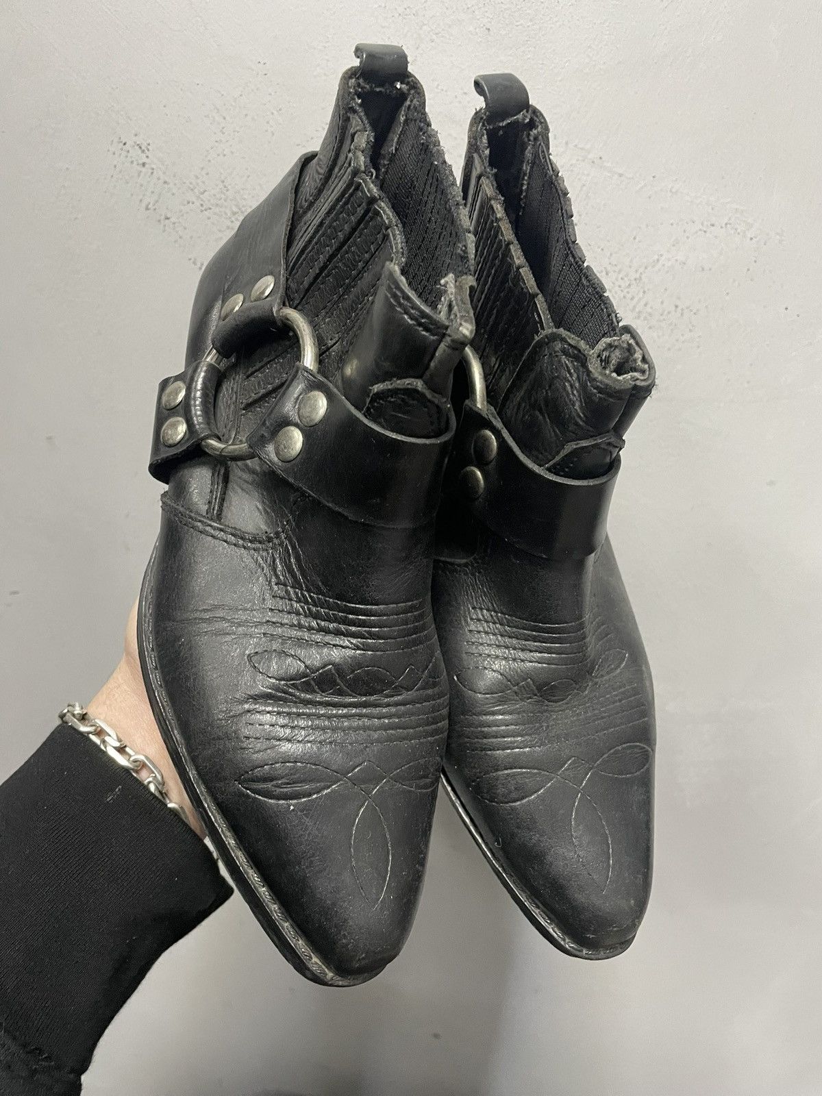 A.S.98 Western vibe gothic moto boots avant garde leather Size US 7 / IT 37 - 3 Thumbnail