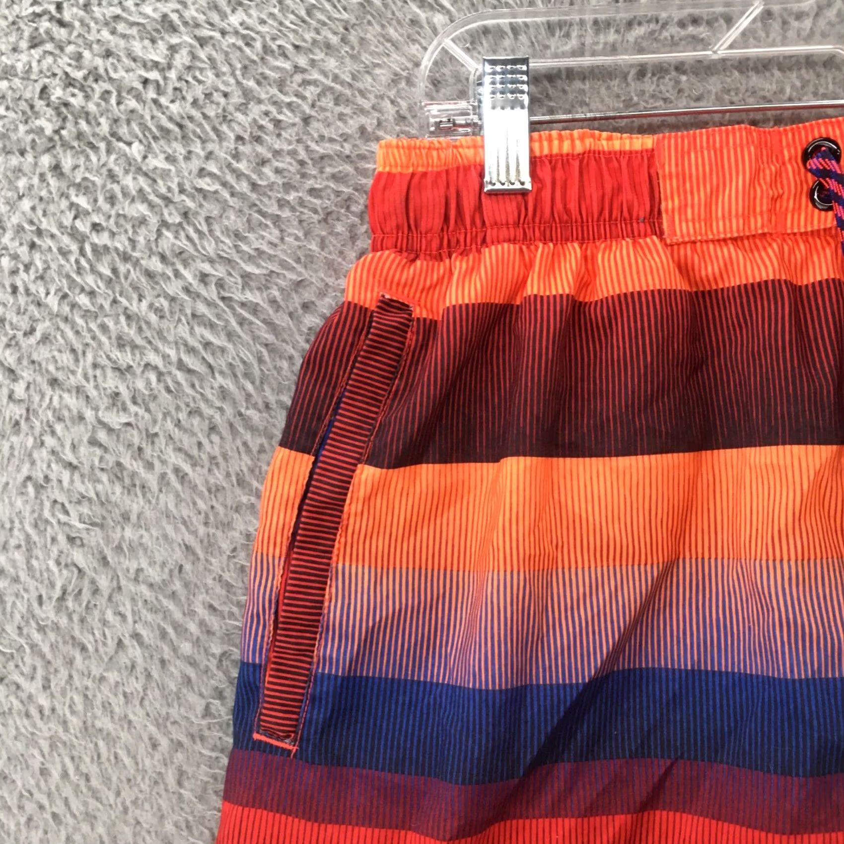 Nike Nike Board Shorts Mens M Multicolor Striped Drawstring Elastic Waistband Size US 31 - 2 Thumbnail