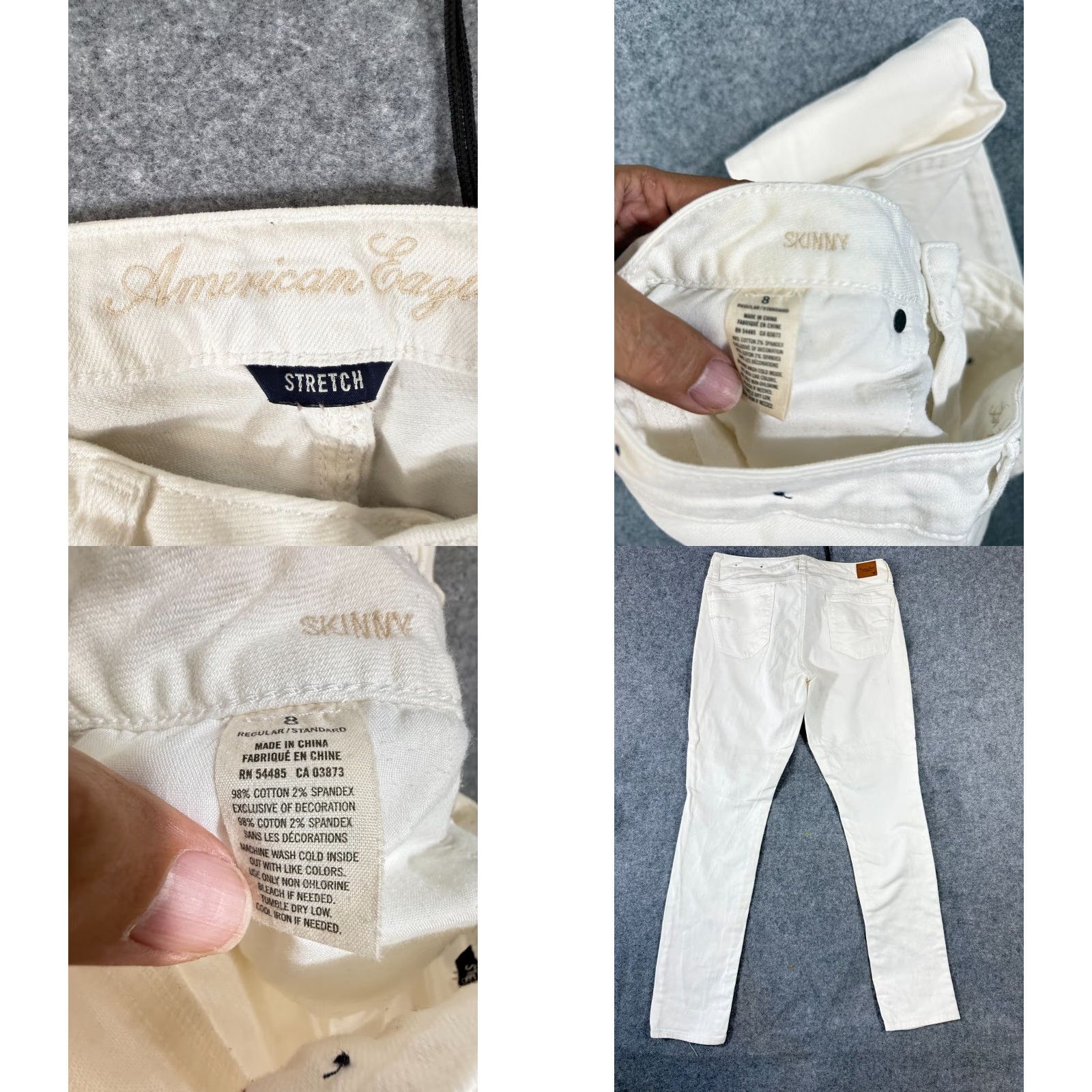 American Eagle Outfitters American Eagle Outfitters Jeans Womens 8 White Denim Aztec Embroidered Stretch Skinny Pants Shirt? Size 30" / US 8 / IT 44 - 8 Thumbnail