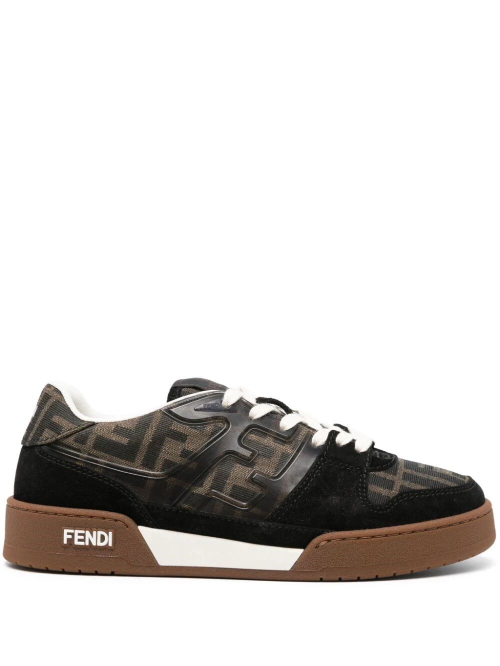 image of Fendi Match Low-Top Sneakers in Black, Women's (Size 8)