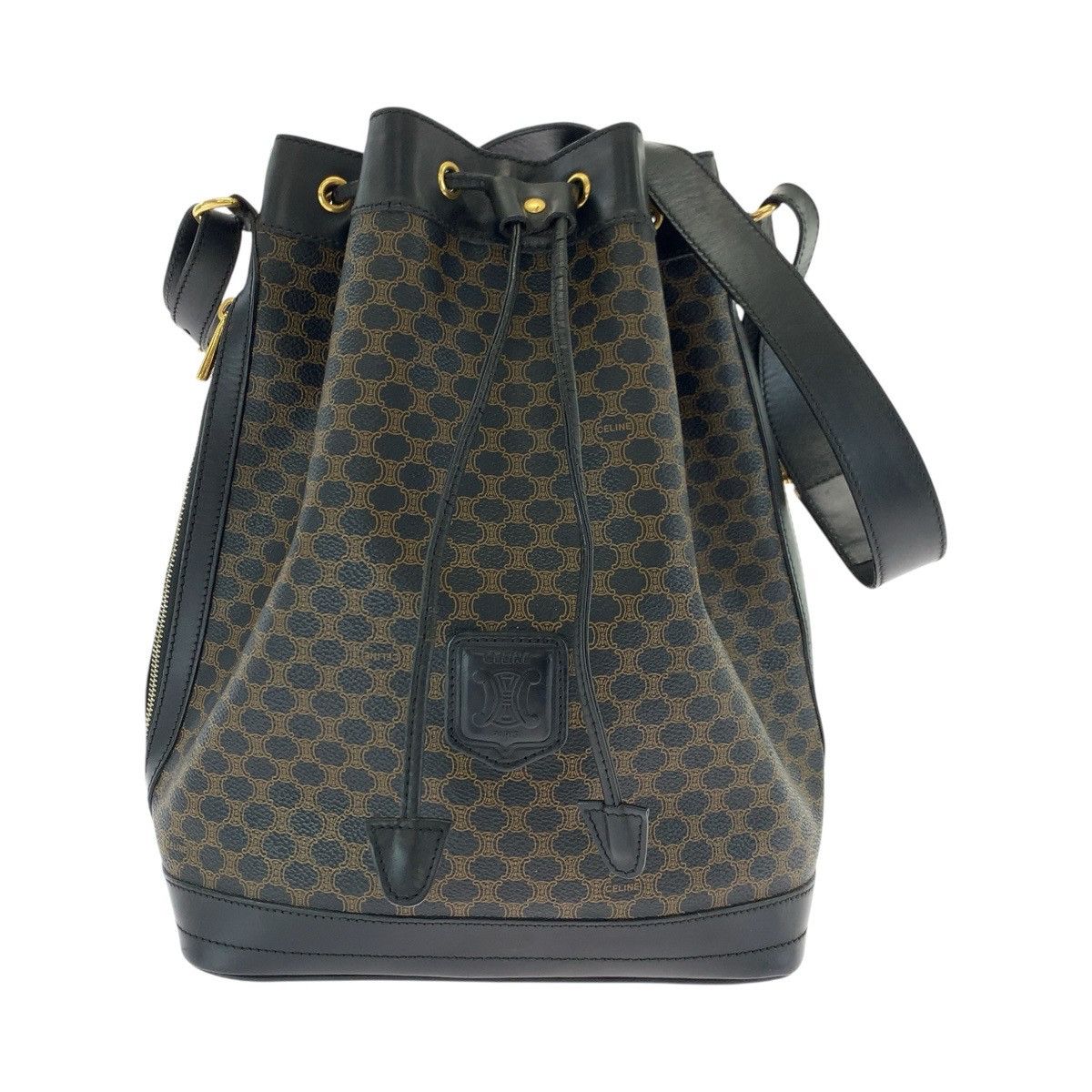 Celine Celine Macadam Pvc/leather Mc96 Drawstring Shoulder Bag Leather Shoulder Bag Mc96 in Brown, Women's