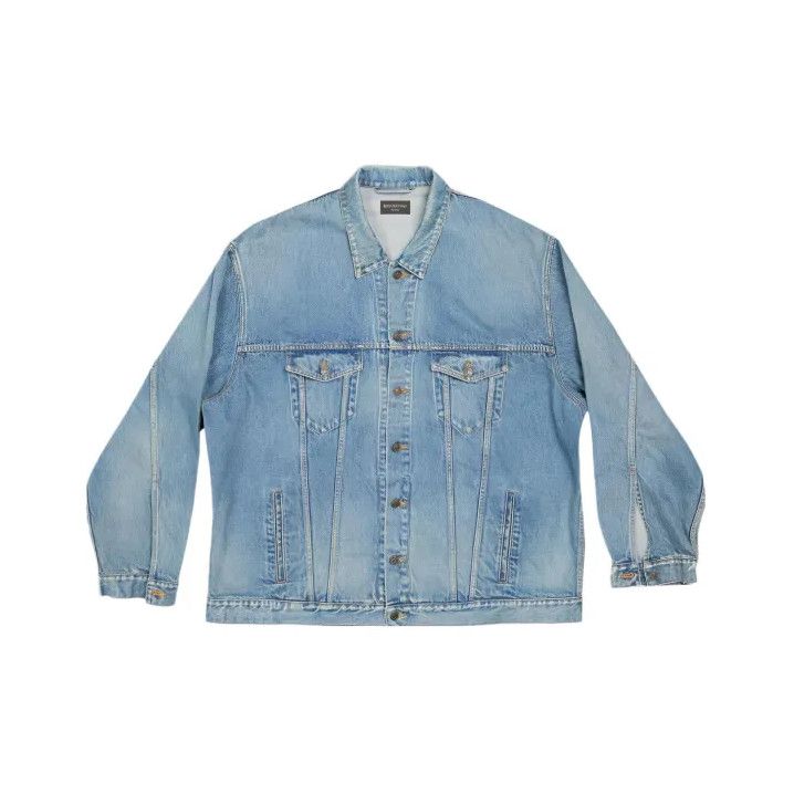 Balenciaga Balenciaga Blue Long Sleeve Denim Jacket Size US M / EU 48-50 / 2 - 1 Thumbnail