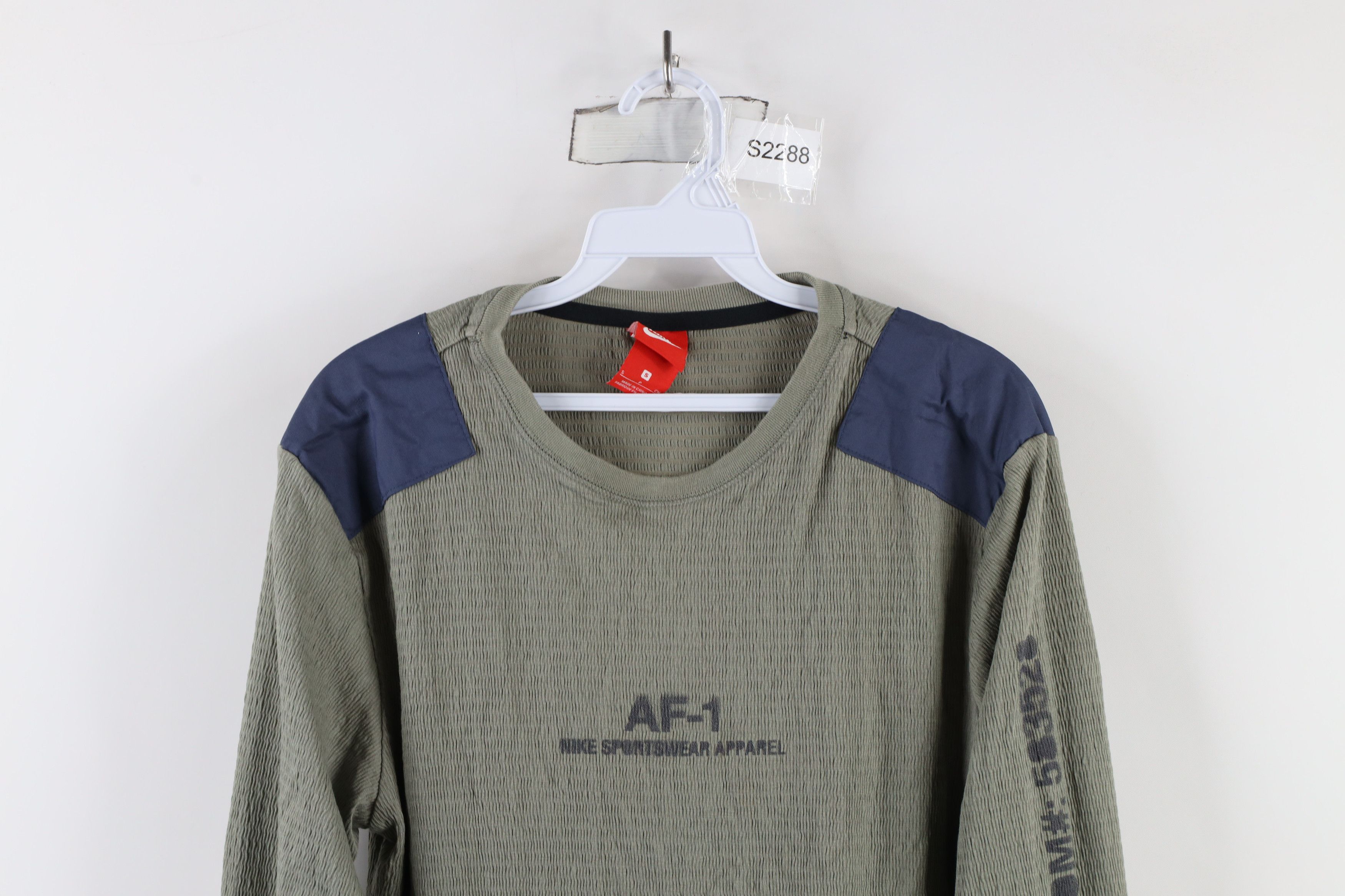 Nike × Vintage Nike Sportswear Air Force 1 Knit Long Sleeve T-Shirt Green Size US S / EU 44-46 / 1 - 2 Thumbnail