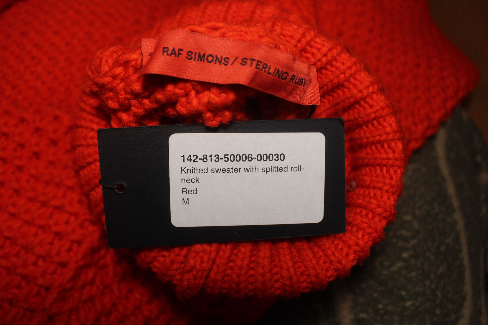 Raf Simons × Sterling Ruby FW14 Orange Wool Elongated Neck Sweater Size US M / EU 48-50 / 2 - 3 Thumbnail
