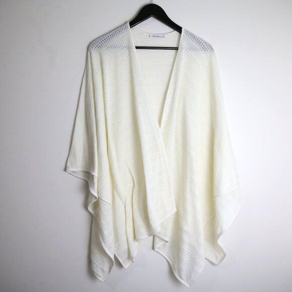 Calvin Klein Calvin Klein Pointelle Knit Ruana Overlay Beach Wrap Size ONE SIZE - 1 Thumbnail