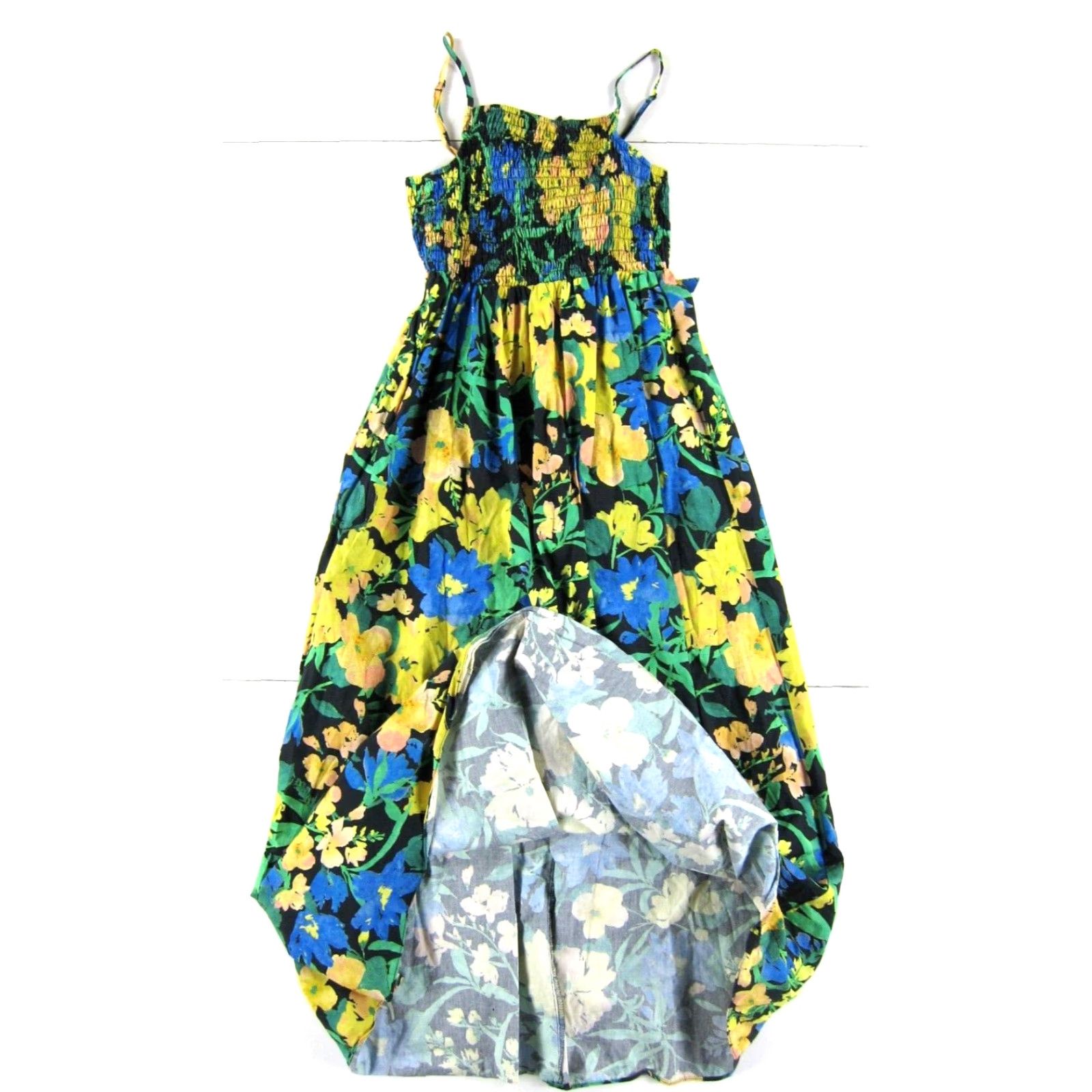 Topshop Topshop Floral Midi Tank Dress 4-6 Yellow Cotton 100% Sun Dress Sleeveless Square Neck Pullover Women Shop 4-6 Size S / US 4 / IT 40 - 6 Thumbnail