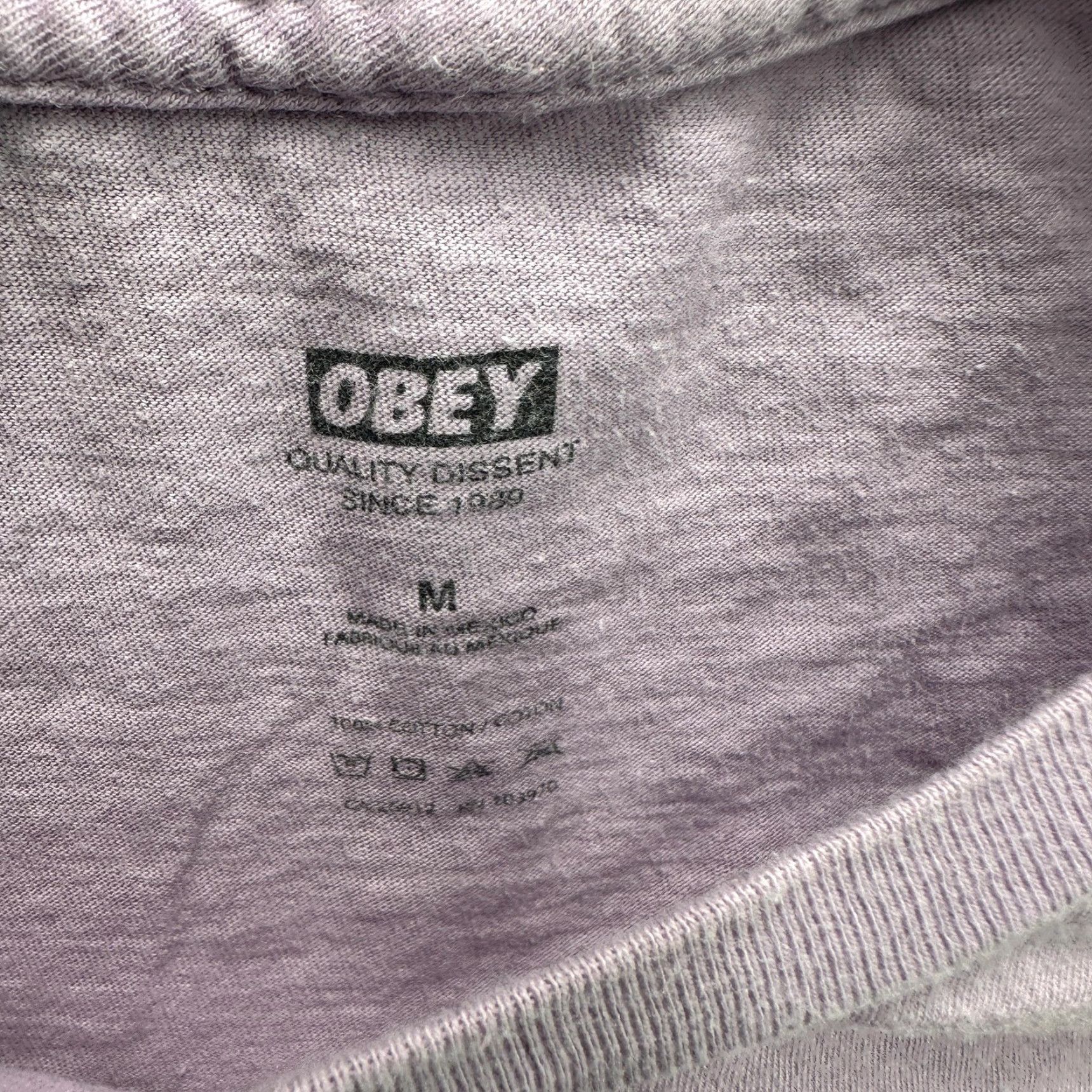Obey Obey Shirt Mens Medium Purple Graphic Tee Short Sleeve Skatewear Streetwear Logo Size US M / EU 48-50 / 2 - 6 Thumbnail
