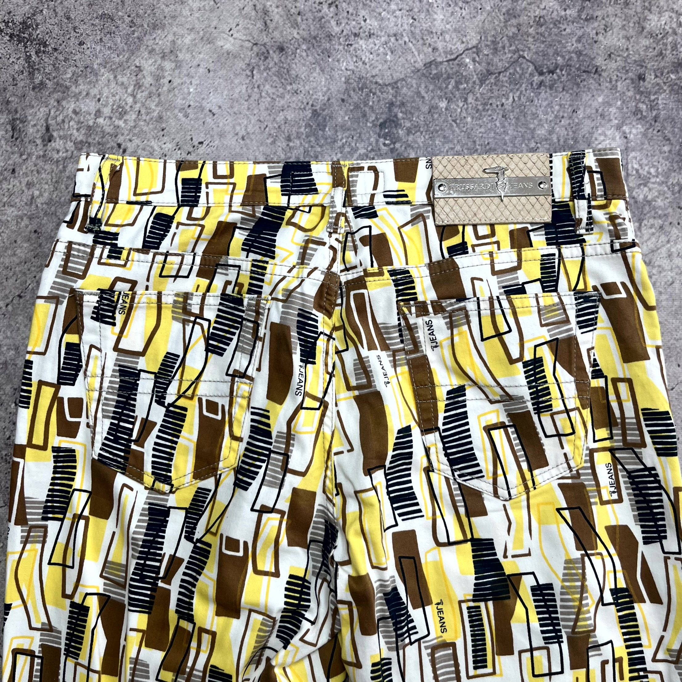 Trussardi Y2K Trussardi Abstract Geometric Pants Yellow Jeans Size 30 Size 30" / US 8 / IT 44 - 7 Thumbnail