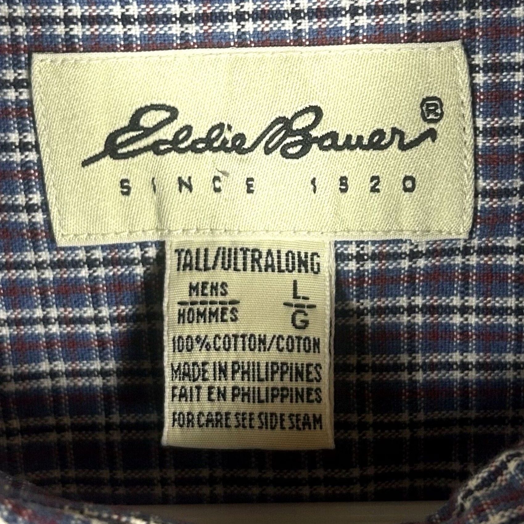 Eddie Bauer Eddie Bauer Mens Plaid Long Sleeve Button-Up Shirt LT Tall Purple Size LT Big & Tall Size US L / EU 52-54 / 3 - 3 Thumbnail
