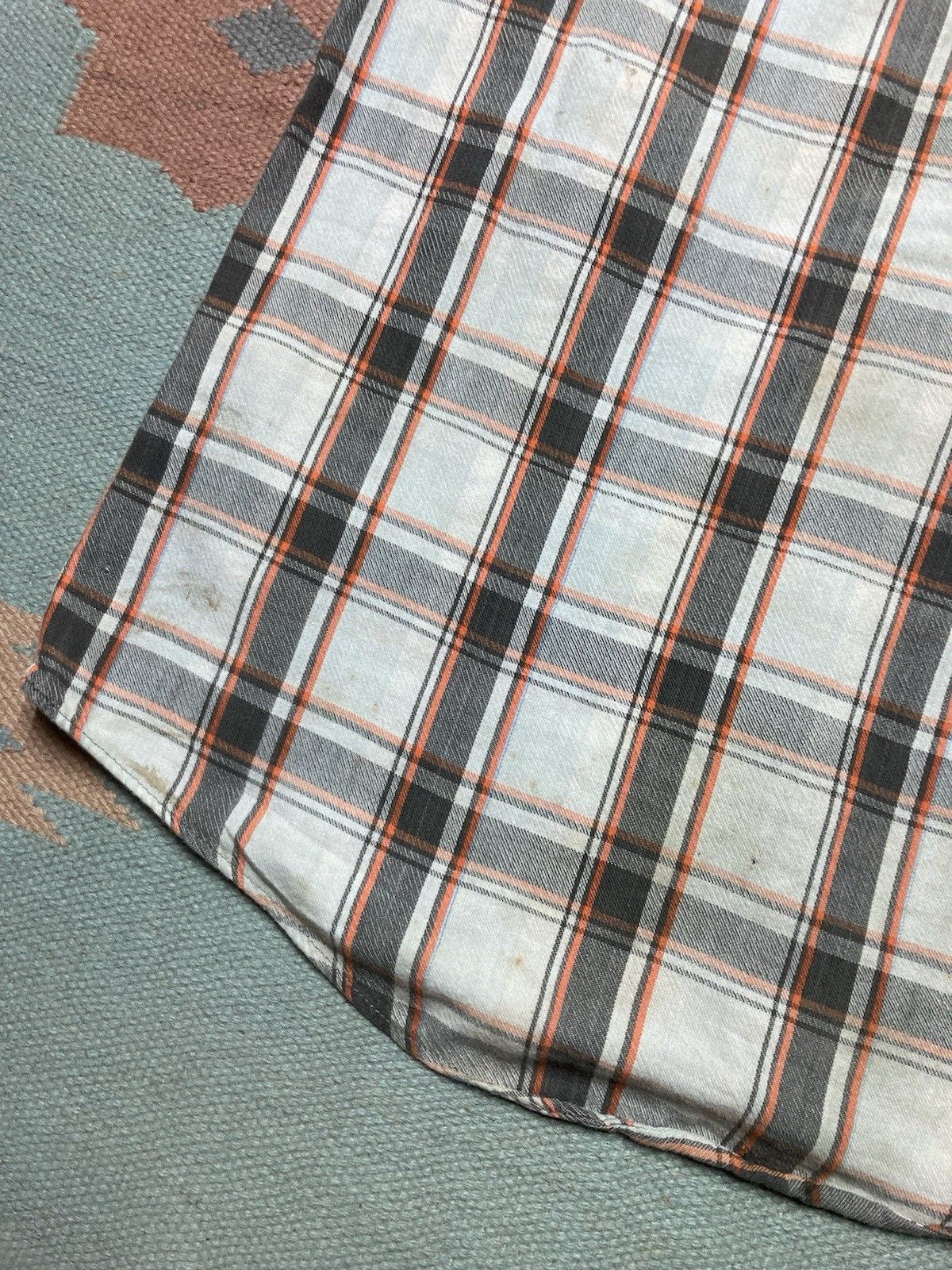 Vintage 70s Kingsport cotton flannel shirt chopped distressed medium Size US L / EU 52-54 / 3 - 10 Thumbnail