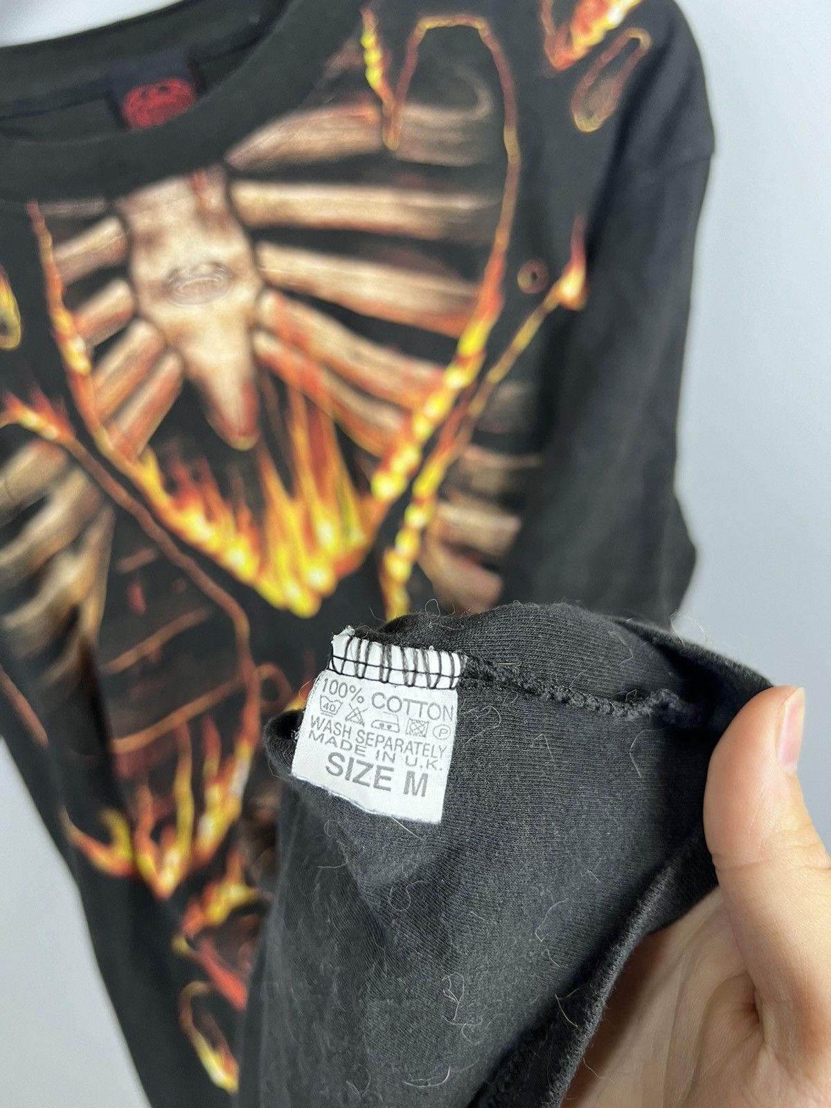 Band Tees (M) VINTAGE Y2K SPIRAL 666 SKELETON TEE ROCK Size US M / EU 48-50 / 2 - 6 Thumbnail