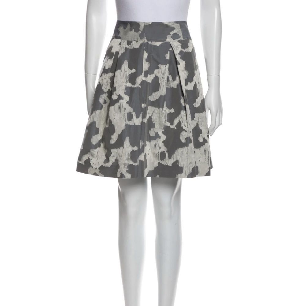 Kate Spade Kate Spade SZ 10 grey printed a-line skirt Size 32" / US 10 / IT 46 - 1 Thumbnail