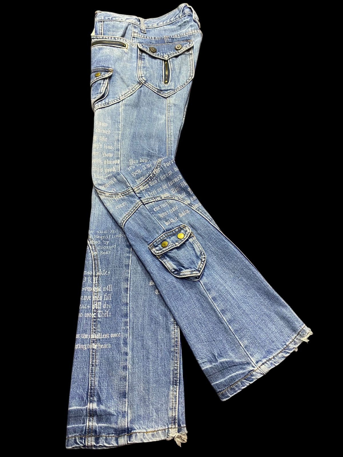 If Six Was Nine W33 🔥 Japanese Brand Evolution Multi Pocket Flare Jeans Size US 30 / EU 46 - 4 Thumbnail
