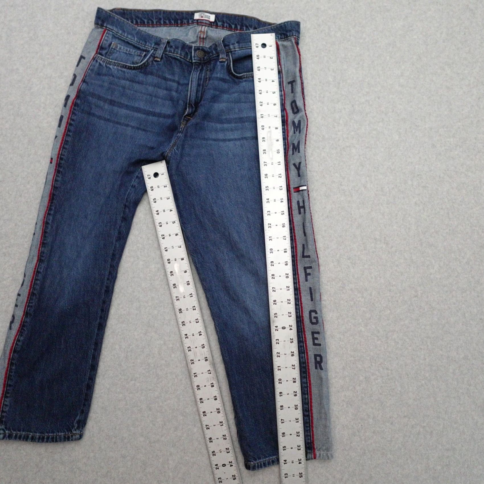 Tommy Hilfiger Tommy Hilfiger Jeans Womens 14 Capri Side Tape Vertical Spellout Size 36" / US 14 / IT 50 - 3 Thumbnail