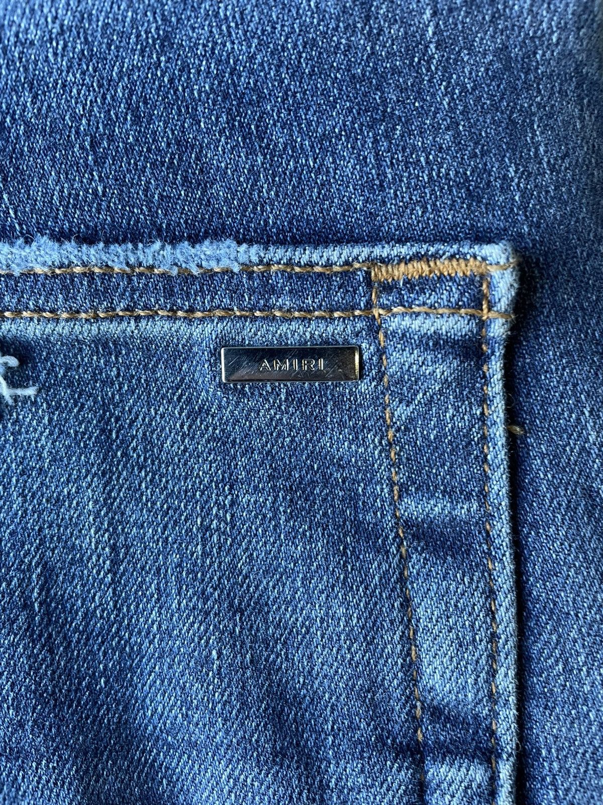 Amiri VERY CLEAN AMIRI FRACTURED STRAIGHT-LEG JEANS SIZE 33 Size US 33 - 19 Thumbnail