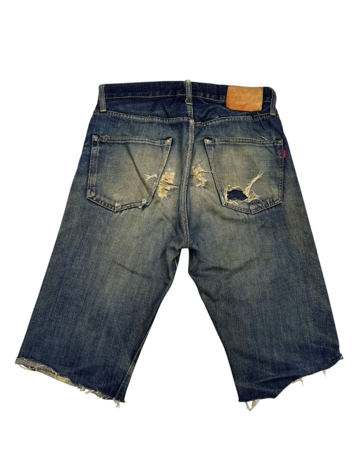 SPELLBOUND Mud Wash Selvedge Thrashed Distressed Denim Short