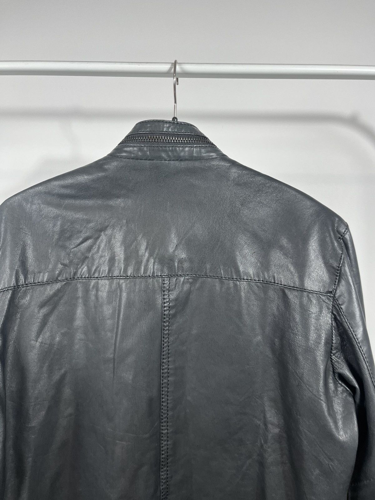Jack & Jones Jack & Jones Black Goat Leather Biker Jacket Size S Size US S / EU 44-46 / 1 - 14 Thumbnail