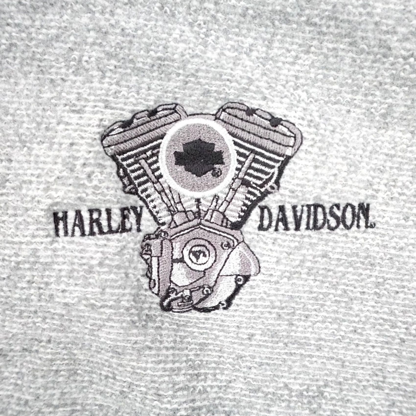 Harley Davidson VINTAGE Harley-Davidson Sweatshirt Mens Large Gray 1/4 Zip Pullover Hoodie Size US L / EU 52-54 / 3 - 3 Thumbnail