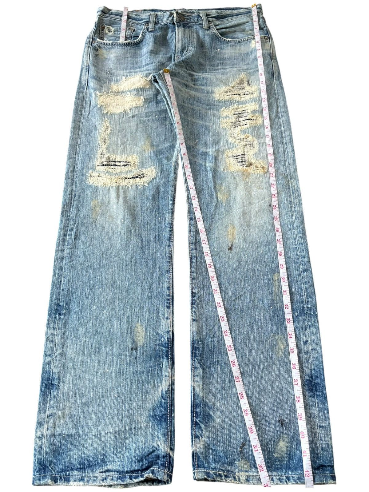 Edwin Edwin 503 Rebel Vintage Rusty Wash Distress Baggy Jeans Size US 34 / EU 50 - 8 Thumbnail