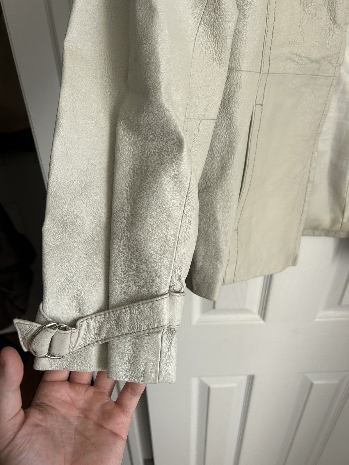 KARA Kara Off White LeatherJacket Size L / US 10 / IT 46 - 7 Thumbnail