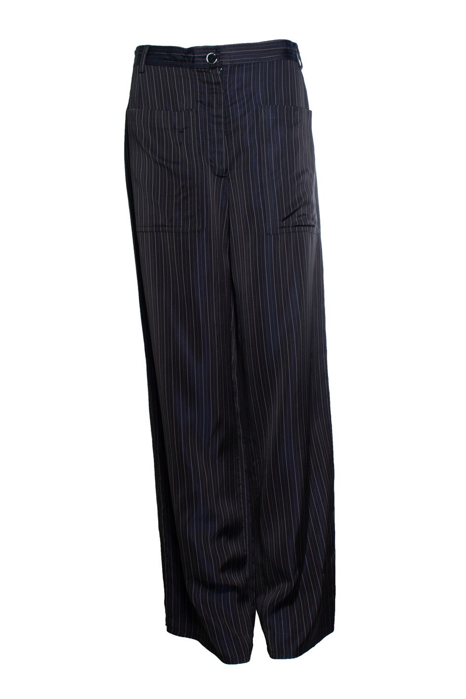 Dries Van Noten Dries van noten, striped wide leg shiny pantalon Size 28" / US 6 / IT 42 - 1 Thumbnail