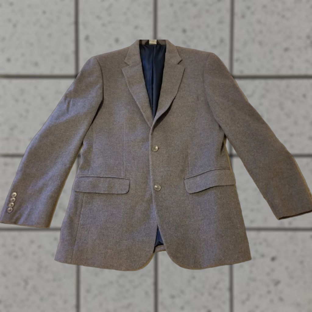 Jos. A. Bank Jos. A. Bank Wool Silk Sports Jacket Blazer 40L Gray Mens 3-in-1 Regular Wool Blazer Sports Gray Size 40R - 1 Thumbnail