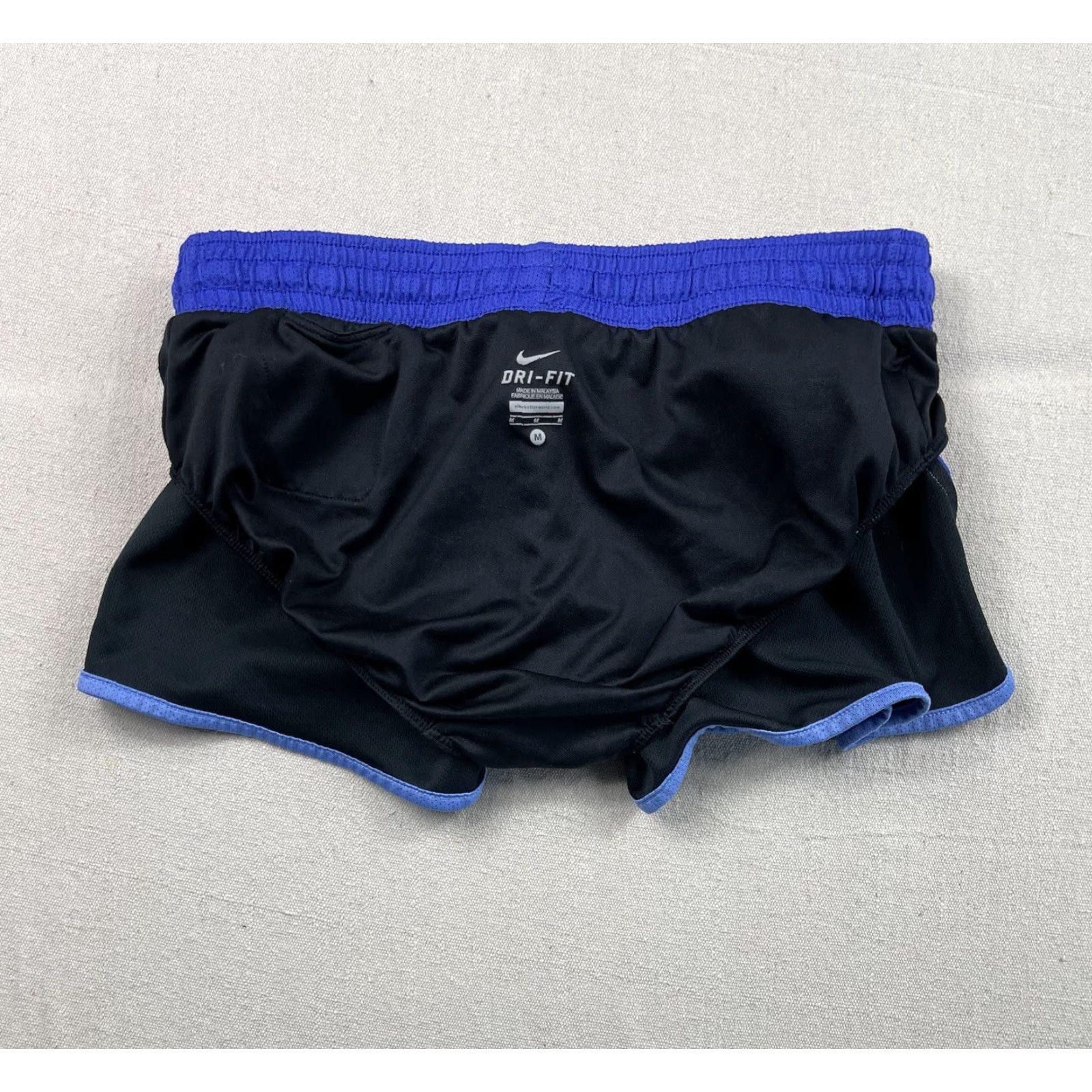 Nike Nike Running Shorts Women M Black Purple Swoosh Lined Drawstring Cheer Performance Activewear Short Size 32" / US 10 / IT 46 - 6 Thumbnail