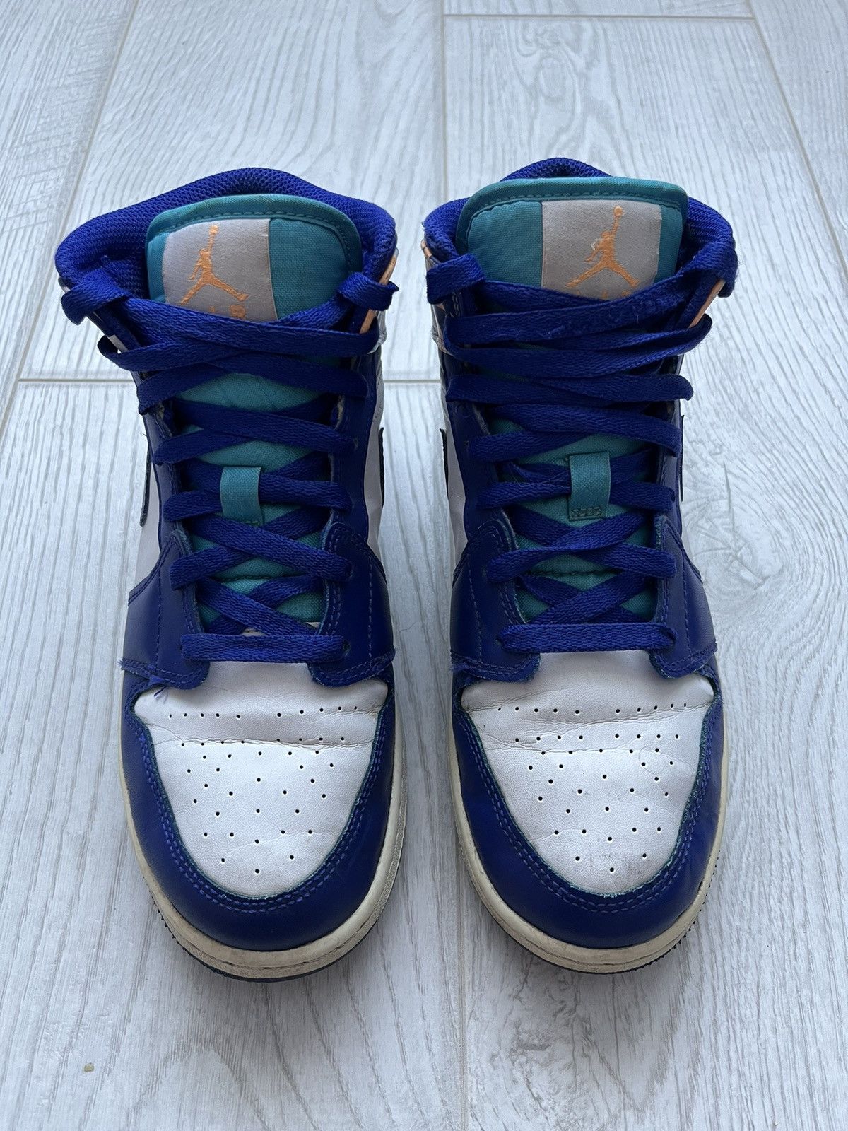 Jordan Brand Nike Air Jordan 1 Mid Geometric Blue White Size US 6.5 / EU 39-40 - 5 Thumbnail