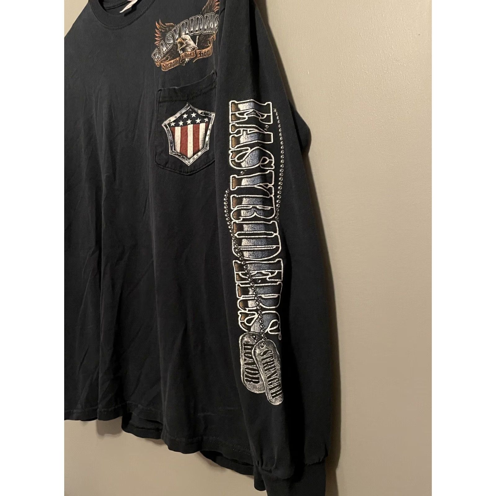 Vintage Easyriders Shirt L Black Strength Honor POW MIA Eagle Military Army Navy Patriotic Graphic Print Logo Flat Sweatshirt? Size US L / EU 52-54 / 3 - 7 Thumbnail