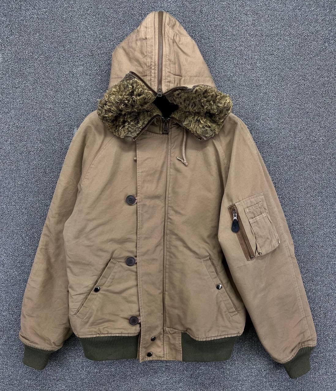 Avirex Vintage Avirex Extreme Cold Weather Fur Hoodie Bomber Jacket Size US M / EU 48-50 / 2 - 2 Thumbnail