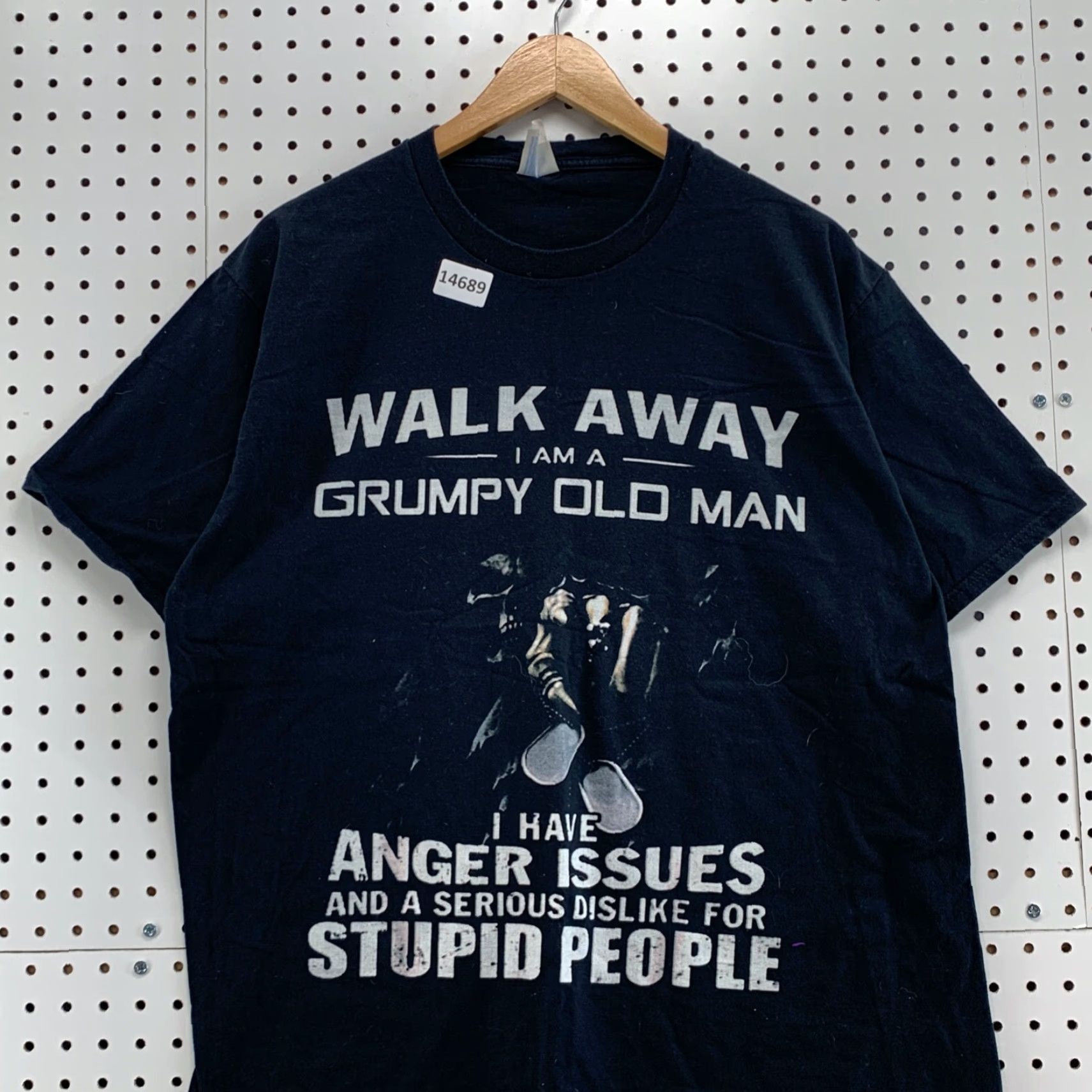 Port & Company VINTAGE Funny Grumpy Grandpa Shirt Mens XL Black Funny Quote Short Sleeve Size US XL / EU 56 / 4 - 6 Thumbnail