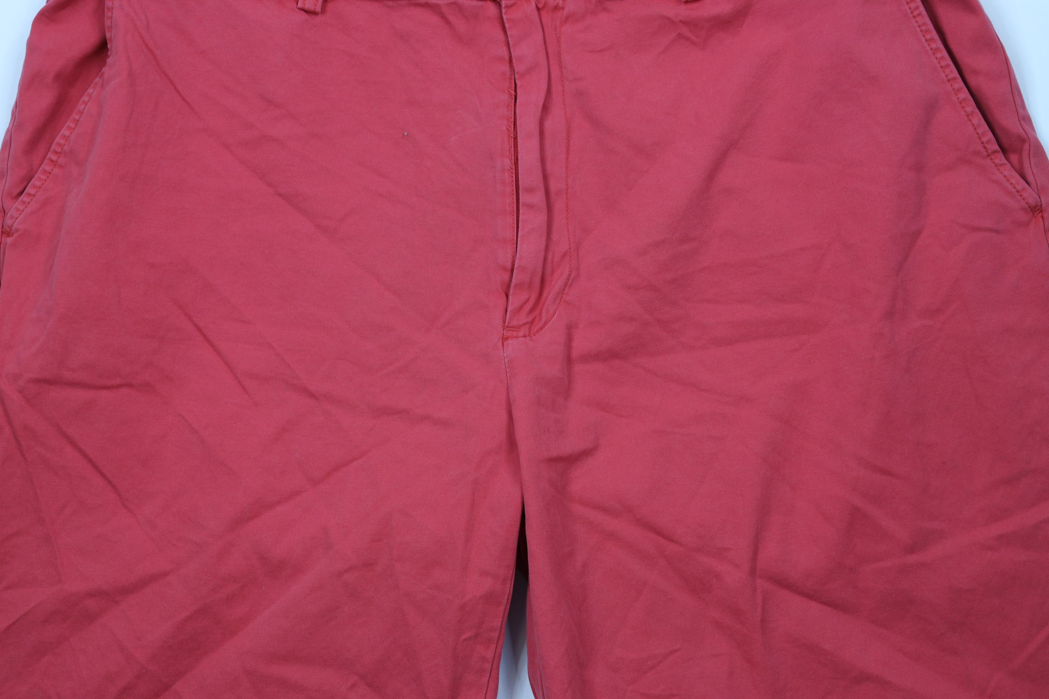 Ralph Lauren × Vintage Vintage 90s Ralph Lauren Above Knee Chino Shorts Red Cotton Size US 38 / EU 54 - 3 Thumbnail