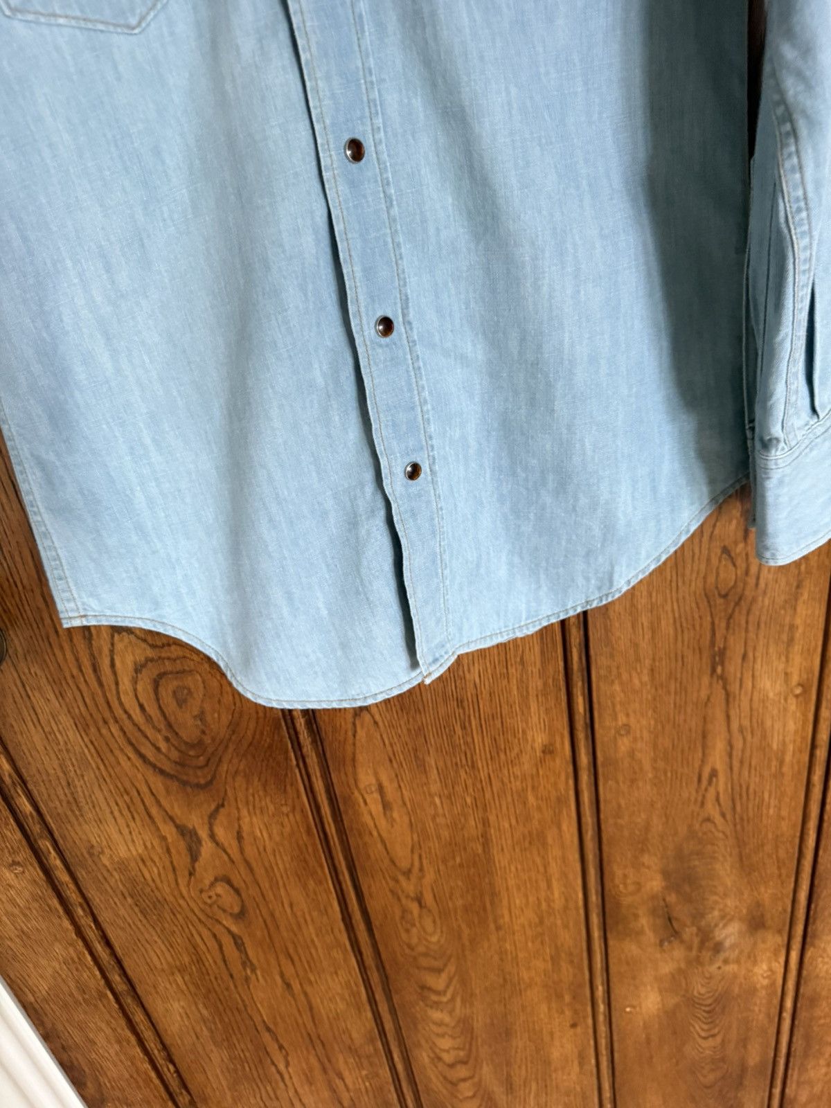 Saint Laurent Paris SS16 Saint Laurent ruffle collar blue denim shirt Hedi surf Size US S / EU 44-46 / 1 - 9 Thumbnail