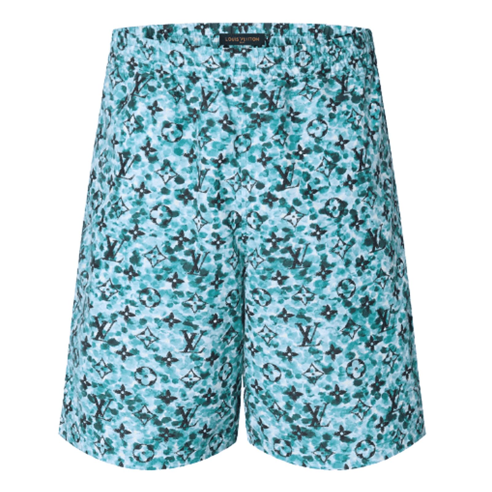 image of Louis Vuitton Nylon Swim Shorts Teal Blue, Men's (Size 31)