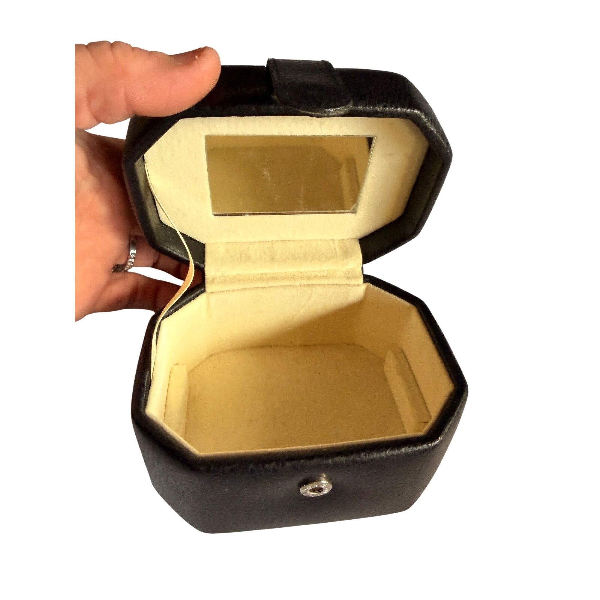 Other Black Faux Leather Jewelry Box With Mirror & Initial E Monog Size ONE SIZE - 2 Thumbnail