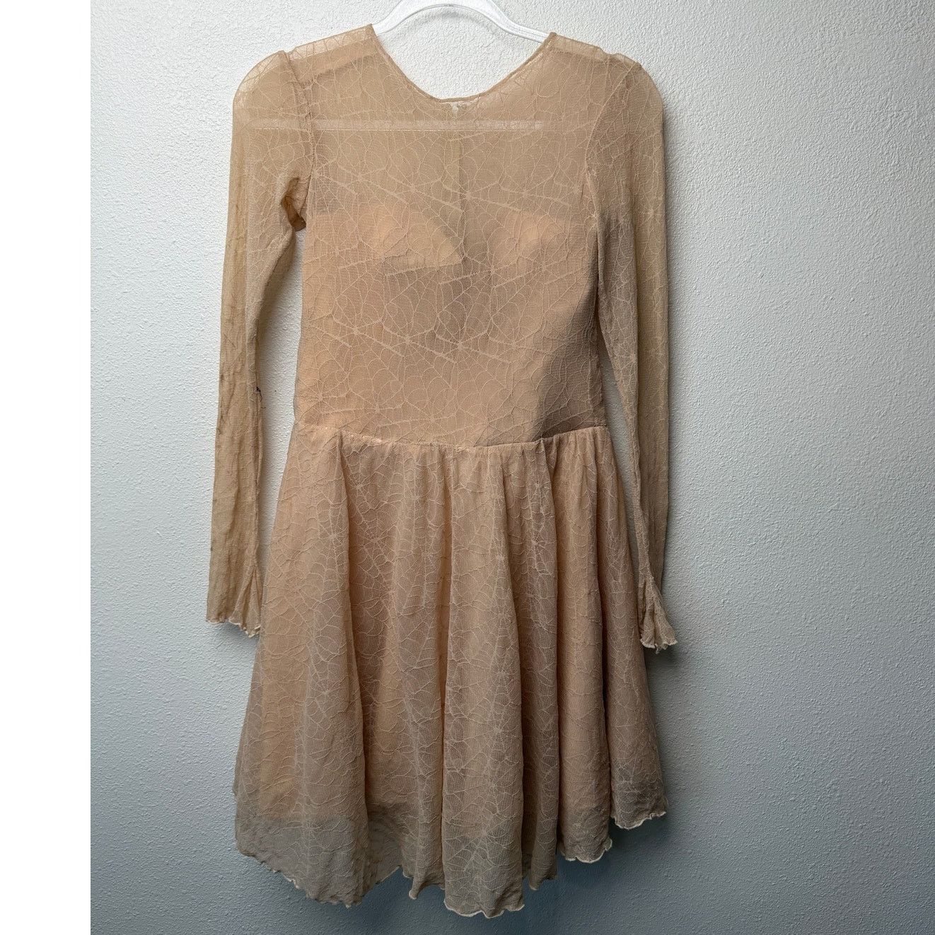 Other Ninivah Khomo Tan Lace Long Sleeve Mini Dress US XS/S Size XS / US 0-2 / IT 36-38 - 5 Thumbnail