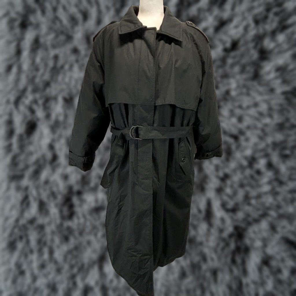 Vintage VINTAGE The Company Store Down Trench Coat Jacket Belted Midi Plus Size 20 Black Women’s Coat Size 3XL / US 20-22 - 1 Thumbnail