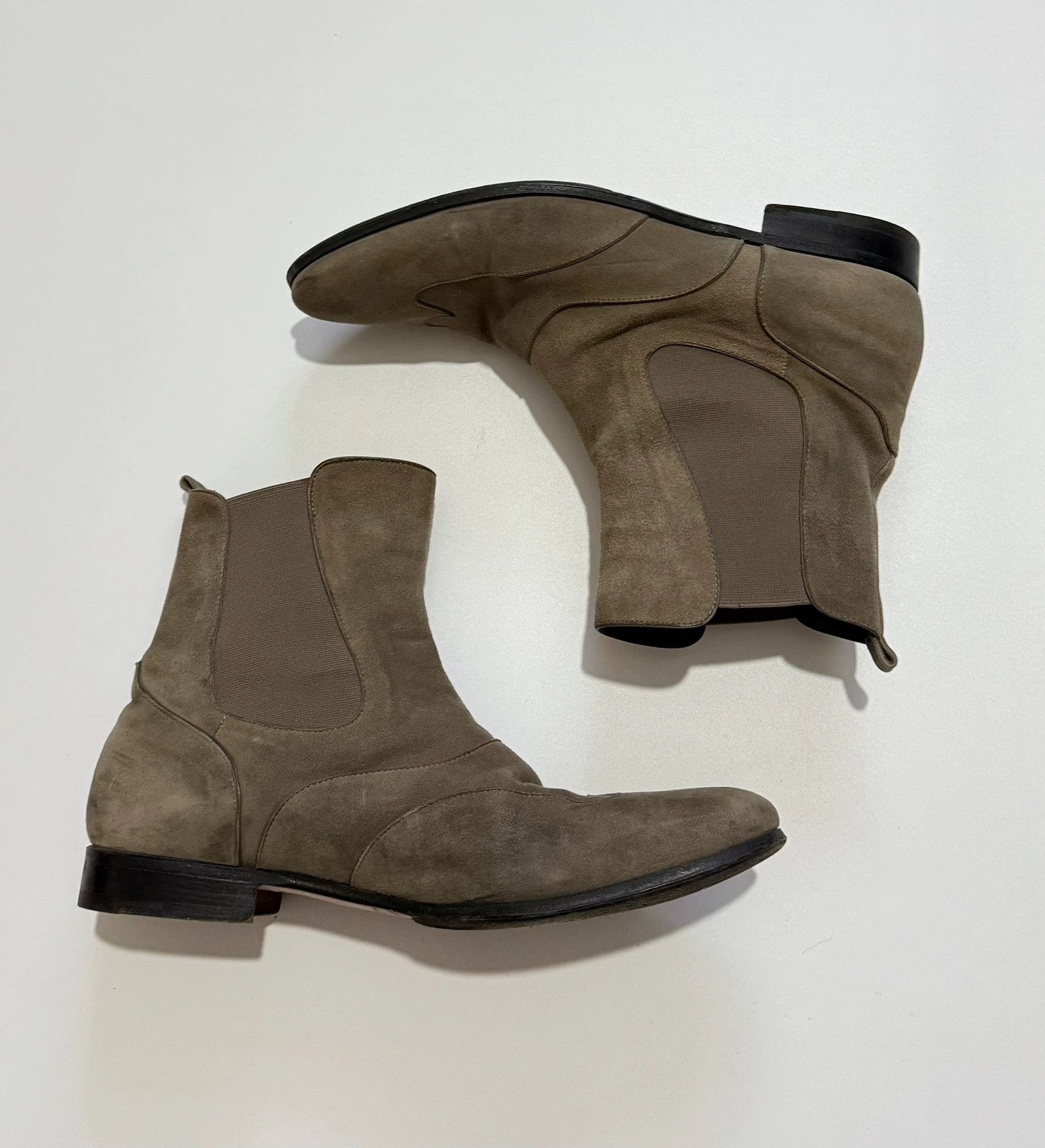 Hermes Hermes Khaki Suede Chelsea Boots 41 Size US 8 / EU 41 - 4 Thumbnail