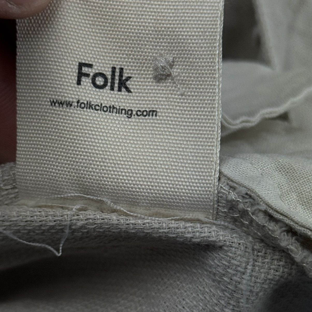Folk Folk Beige Linen Drawstring Shorts / Aztec Hem Embroidery Size US 34 / EU 50 - 10 Thumbnail